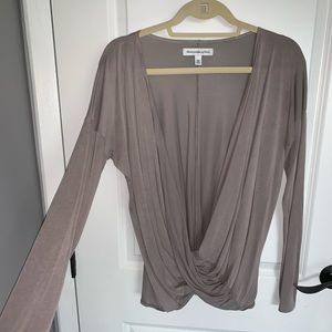 Deep neck grey shirt
